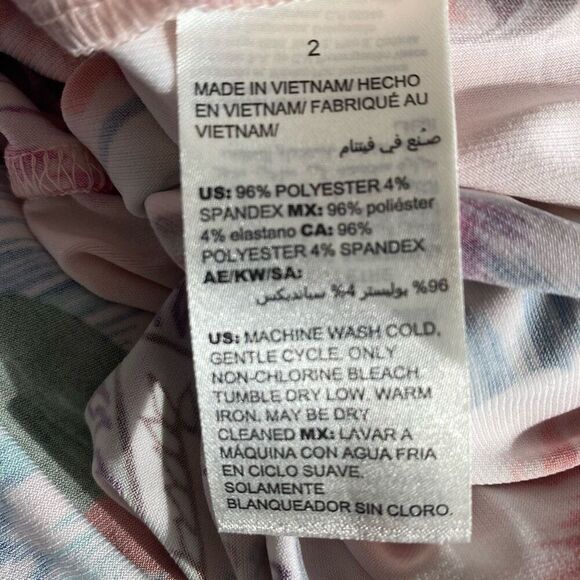 NEW Chicos Ikat Tropical Maxi Skirt Womens Size 2 US 10/12 Large Pull On Elastic - Picture 7 of 8